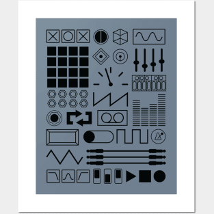 Electronic Musician Synth, Sampler and Drum Machine Controls - Black Posters and Art